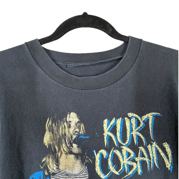 Vintage Kurt Cobain Black Suicide Note Tee Shirt Men's Size XL Nirvana Grunge - Picture 8 of 14